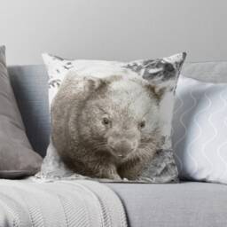 Wombat Cushion Cover - Australian Wildlife Photo Print, Nature Home Decor - thumbnail 2