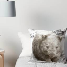 Wombat Cushion Cover - Australian Wildlife Photo Print, Nature Home Decor - thumbnail 3