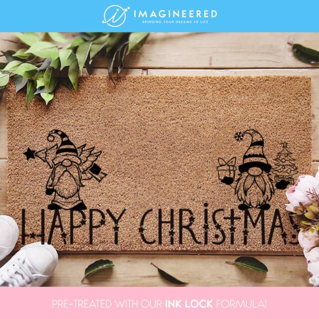 Happy Holidays Doormat - Christmas Lovers Funny Gnome Gift Mat Porch Decor - image 1