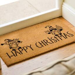Happy Holidays Doormat - Christmas Lovers Funny Gnome Gift Mat Porch Decor - thumbnail 2