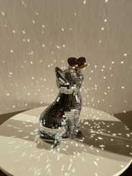 Disco Cat With Butterfly Playful Home Decor