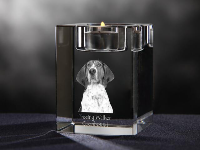 Treeing Walker Coonhound - Crystal Candlestick With Dog, Souvenir, Decoration, Limited Edition, Collection - image 1