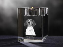 Treeing Walker Coonhound - Crystal Candlestick With Dog, Souvenir, Decoration, Limited Edition, Collection - thumbnail 1