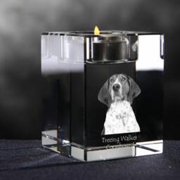 Treeing Walker Coonhound - Crystal Candlestick With Dog, Souvenir, Decoration, Limited Edition, Collection - thumbnail 2