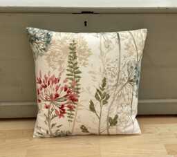 Handmade Floral Linen Throw Pillow Cover Double-Sided Country Design - thumbnail 1