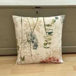 Handmade Floral Linen Throw Pillow Cover Double-Sided Country Design - thumbnail 3