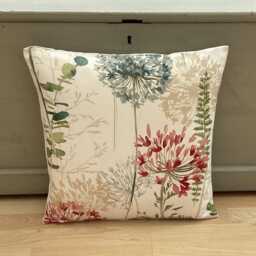 Handmade Floral Linen Throw Pillow Cover Double-Sided Country Design - thumbnail 2