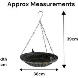 Hanging Classic Bird Bath Water Bowl Seed Nut Feeder Garden Outdoor Decoration - thumbnail 2