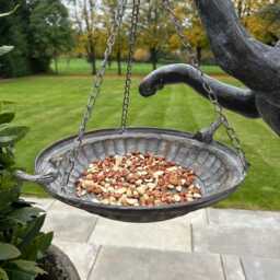 Hanging Classic Bird Bath Water Bowl Seed Nut Feeder Garden Outdoor Decoration - thumbnail 3