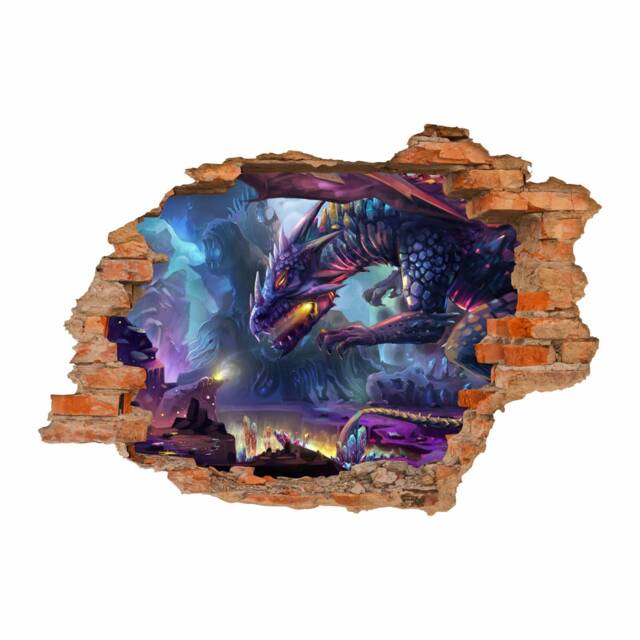 097 Wall Decal Dragon Fantasy - Hole in The Wall - image 1
