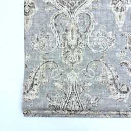 Vintage Damask Grey Linen Custom Flat Roman Shade, Cl1188 - thumbnail 2