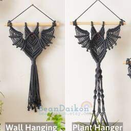 Halloween Decor Bat Gothic Home Witchy Macrame Wall Hanging Goth Decoration Spooky W52 - thumbnail 3