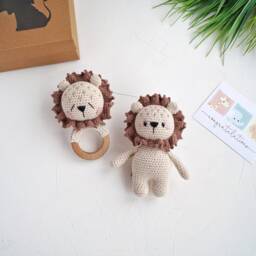 Baby Lion Gift Set, Gender Neutral For Newborn, Lion Baby Box Safari Shower - thumbnail 3