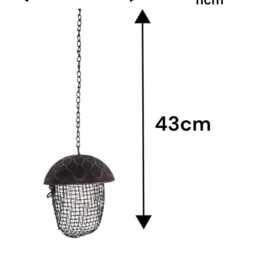 Birdfeeder Hanging Acorn Peanuts Nuts Holder Feeder Birds Bronze Effect Garden - thumbnail 2