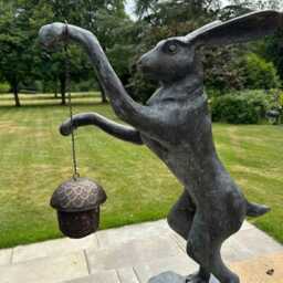 Birdfeeder Hanging Acorn Peanuts Nuts Holder Feeder Birds Bronze Effect Garden - thumbnail 3