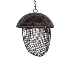 Birdfeeder Hanging Acorn Peanuts Nuts Holder Feeder Birds Bronze Effect Garden - thumbnail 4