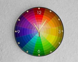 Colorful Wall Clock, Color Wheel Acrylic Unique Gift, Large Clock For Home, Silent Gift Her