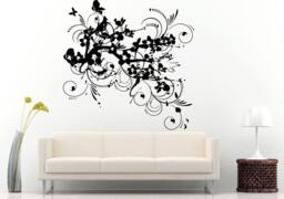 Sakura Japanese Tree Flower Branch Asian Nature Floral Decoration With Butterfly's Wall Decal Vinyl Sticker Mural Room Decor L1130 - thumbnail 1