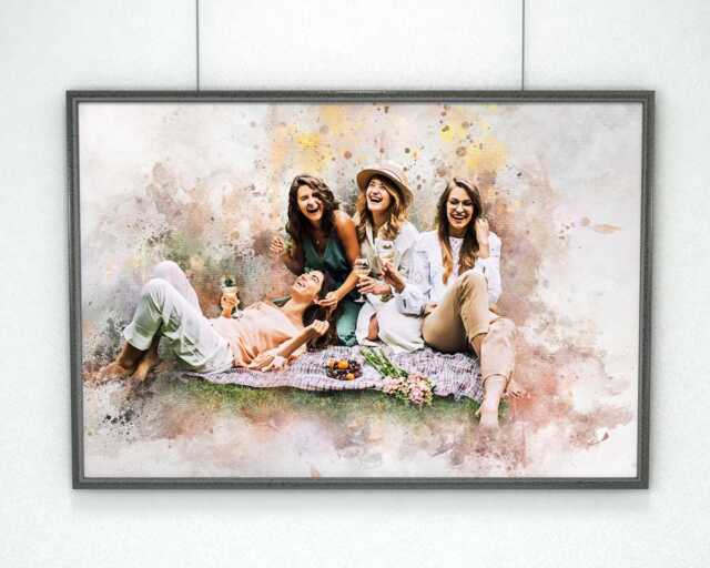 Custom Best Friend Photo Art - Personalised Friendship Portrait Unique Bestie Keepsake Wall Gift - image 1
