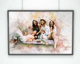 Custom Best Friend Photo Art - Personalised Friendship Portrait Unique Bestie Keepsake Wall Gift - thumbnail 1