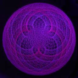 Sacred Purple Lotus Mandala.uv Psychedelic String Art, Handmade Wall Art, 3D, Black Light, Decor, Wall Hanging, Yoga, Thread&nails, Meditation