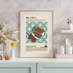 Brazil Picanha Print, Churrasco, Brasil, Gaucho, Food, Kitchen Print, Retro Poster, Wall Art, Restaurant South America, Cafe Decor - thumbnail 3