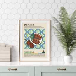 Brazil Picanha Print, Churrasco, Brasil, Gaucho, Food, Kitchen Print, Retro Poster, Wall Art, Restaurant South America, Cafe Decor - thumbnail 2
