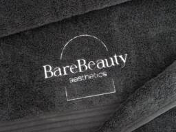 Corporate Logo Towels, Bespoke Towels, Personalised Salon Company Embroidered Towel Uk, Hand Towel, Bath Sheet - thumbnail 1