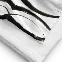 Black & White Patterned Beach Towel Abstract Shapes, Soft Terry Fabric - thumbnail 4