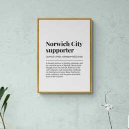 Norwich City Supporter Funny Definition Sport Football Gift Wall Art Print - thumbnail 3