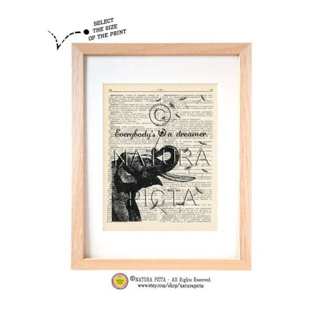 Elephant Dandelion Dictionary Art Print - Natura Picta - image 1