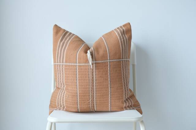 "Handwoven Hemp Pillow Cover Vintage Karen Tribal Design - 20"" X 20" - image 1