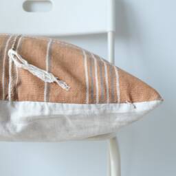 "Handwoven Hemp Pillow Cover Vintage Karen Tribal Design - 20"" X 20" - thumbnail 3