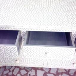Bone Inlay Dresser Grey Geometric 7-Drawer Chest - thumbnail 4