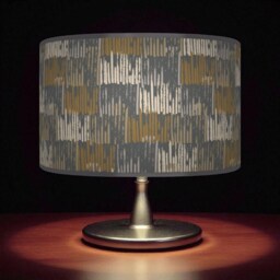 Abstract Lampshade - Ochre, Gold & Grey Drum Pendant Light Handmade Modern Ceiling Shade For Artistic Home Decor - thumbnail 2