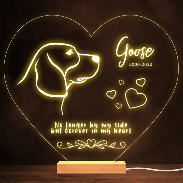 Beagle Dog Memorial Pet Loss Personalised Gift Warm Lamp Night Light - image 1