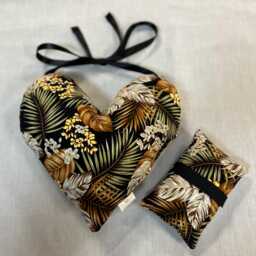 Bronze & Black Mastectomy Gift Set Heart Pillow + Seatbelt Surgery Breast Top Lumpectomy Post-Op Chemo Port - thumbnail 2