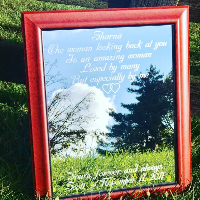 Personalized Poem Mirror-Custom Mirror-Large Mirror-Personalized Bar-Custom Engraved Mirror-Affirmations Mirror 11x14 - image 1