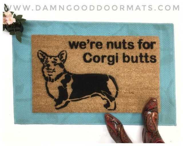 Funny Corgi Butt Doormat, Welsh Dog Lover Gift - image 1