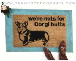 Funny Corgi Butt Doormat, Welsh Dog Lover Gift - thumbnail 1