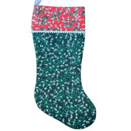 Rifle Paper Co Evergreen Mistletoe Fabric Christmas Stocking - thumbnail 3