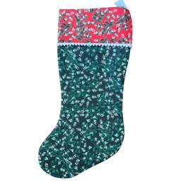 Rifle Paper Co Evergreen Mistletoe Fabric Christmas Stocking - thumbnail 2