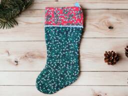 Rifle Paper Co Evergreen Mistletoe Fabric Christmas Stocking - thumbnail 1