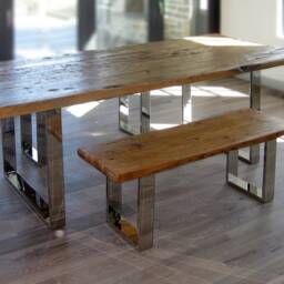 Stainless Steel Bench Legs, Chrome Coffee Table Customizable Sizes - Set Of 2 - thumbnail 2