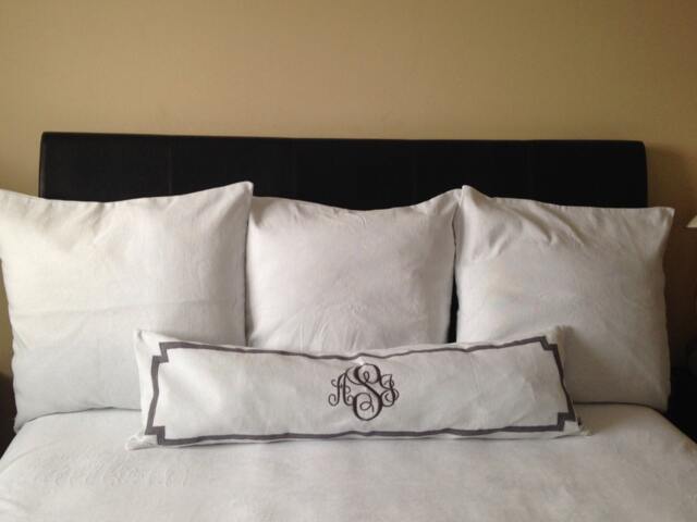White Long Monogrammed Lumbar Pillow Covers, Personalized Wedding Gifts - image 1