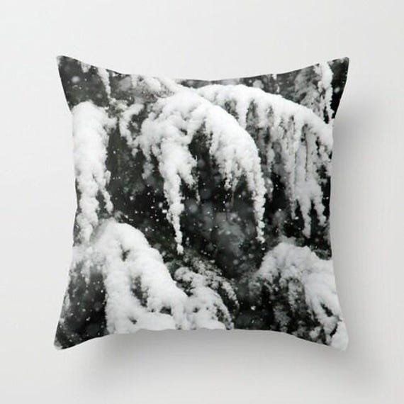 Fresh Snow On Pines, Pillow Or Cover Home Decoration, Winter Decor, Interior Design, Trees, Skiing Gifts, Snow, Ski Decor - image 1