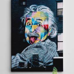 Graffiti Genius Einstein Canvas Art Wall Print Picture Abstract Framed Home Decor -D411 - thumbnail 2