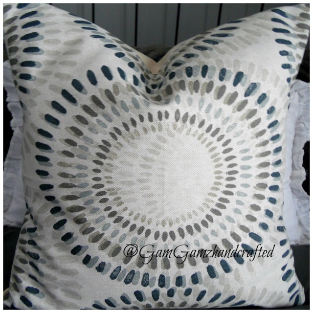 4 Color Options/Fun Circle Print.shades Of Blues.khaki.taupe.grey.ecru.natural Pillowcovers.slipcovers.toss Pillows.home Decor.throw Pillow - image 1