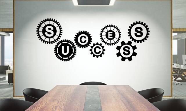 Teamwork Gears Vinyl Wall Decal Office Decor 905Re - image 1