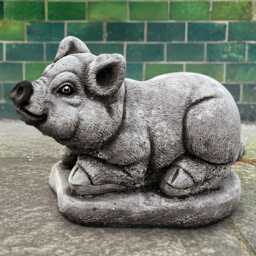 Concrete Sitting Pig Sculpture Cement Figure Outdoor Animal Decoration Stone Ornament Pig Lover Gift Handmade Decor Yard Art - thumbnail 1